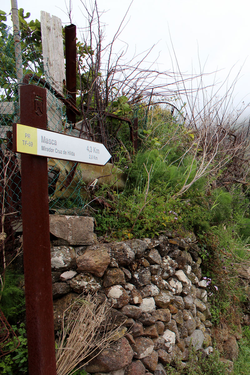 Schild Wanderung auf Teneriffa